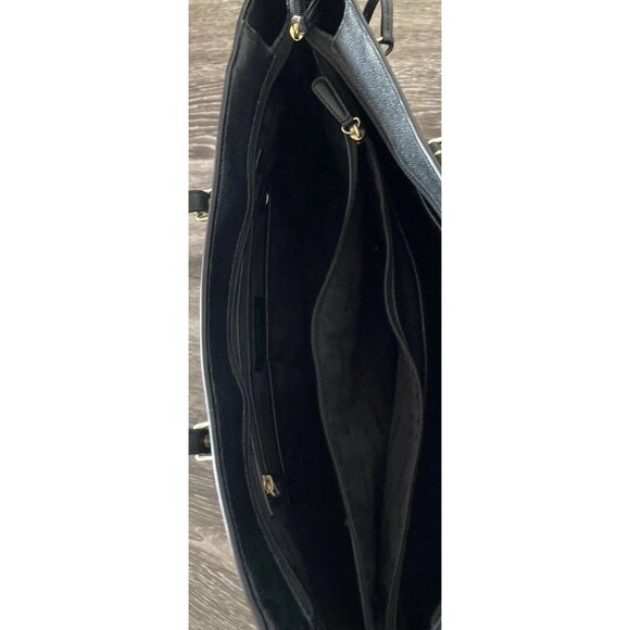 Michael Kors Limited Edition Leather Voyager Love Tote Large Black Canvas - Picture 14 of 16